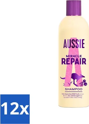 Productafbeelding van Aussie Shampoo, Repair Miracle, herstellend voor beschadigd haar, 300 ml - voordeelverpakking - 12 stuks