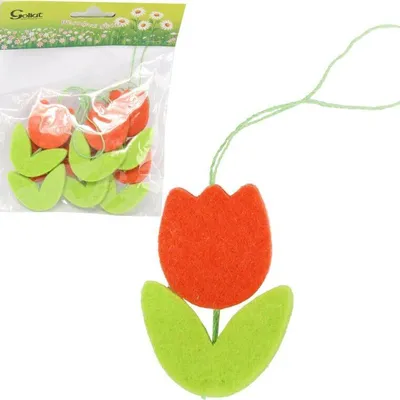 Zdjęcie produktu dla Tulipany Zawieszki Filcowe Zestaw 6 Szt 6 Cm