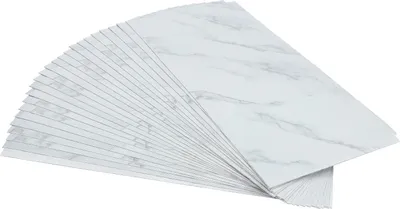 Obrázek produktu pro Samolepicí PVC dlaždice – vinylové dlaždice – vzhled kamene – 24 kusů – rozměry 60 × 30 cm – tloušťka 1,3 mm – obdélníkové – bílé