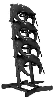 Produktbild von Tunturi Platinum Bulgarian Power Bag Set – 5–20 kg – Sandbag – Schwarz – Inkl. Lagerregal und gratis Fitness-App