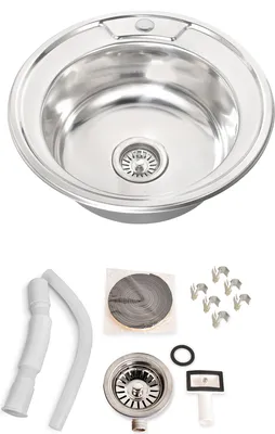 Produktbild von MIDORI® Edelstahl Rundspüle Spüle Küchenspüle Einbauspüle Spülbecken Durchmesser 49cm Ø49cm