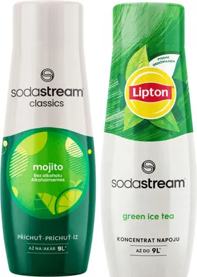 Image de 2 sachets de sirop pour gazéificateur SODASTREAM : MOJITO, MOHITO, LIPTON (concentré de thé vert)