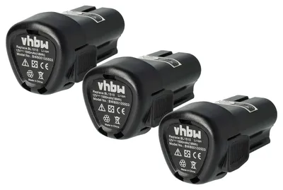 Produktbild von vhbw 3x Akku Ersatz für Black & Decker BL1110, BL1310, BL1510, LB12, LBX12, LBXR12 für Werkzeug (1500 mAh, Li-Ion, 12 V)