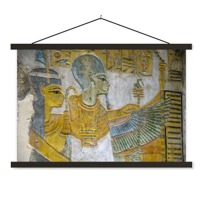 Produktbild von MuchoWow® Textilposter Malerei in Ägypten 90x60 cm mit schwarzem Rahmen - Aufhängungssatz