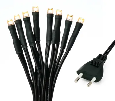 LED-Lichterkette, 50 warmweiße Mini-LEDs, 7,35 m, mit Stecker, grün