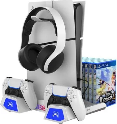 Produktbild von IPEGA Multifunctional Charging RGB Stand with Cooling for PS5/PS5 Slim White