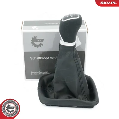 Obrázok produktu pre ESEN SKV hlavica radiacej páky, chróm/čierna,Polyuretán(polyuretán) koža, 5-stupňová, pre ŠKODA Octavia III Combi (5E5) a Octavia III hatchback