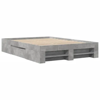 Produktbild von Bettgestell Betongrau 135x190 cm Holzwerkstoff