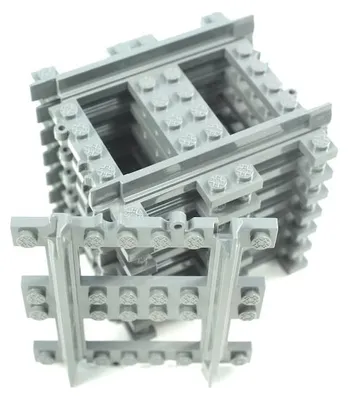 Produktbild von Trixbrix Schienen gerade halbe Länge, 10x – Gleise kompatibel mit LEGO® City Eisenbahn und Zug, Zubehör für Klemmbausteine