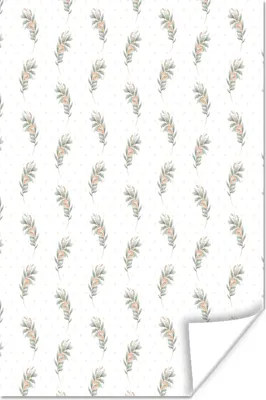 Produktbild von MuchoWow® Poster Blumen - Blätter - Muster 120x180 cm - Kunstposter
