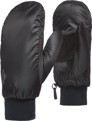 Schwarze Stance Mitts Handschuhe von Black Diamond; ideal für Aufstiegsaktivitäten.