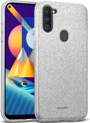 Produktbild von Conie Glitzer Schutzhülle für Samsung Galaxy M11 Hybrid Silikon Hard Case TPU Cover Hülle in Silber