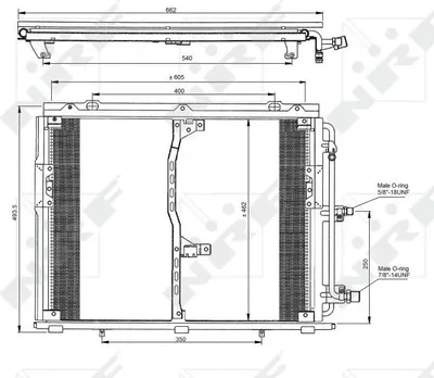 Immagine prodotto di Condensatore aria condizionata con anello di tenuta NRF per MERCEDES 124 notchback