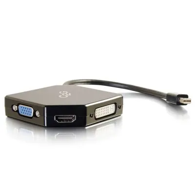 Produktbild von C2G Mini DisplayPort to HDMI, VGA, or DVI Adapter Converter - Videokonverter - DVI, HDMI, VGA - DVI, HDMI, VGA - Schwarz