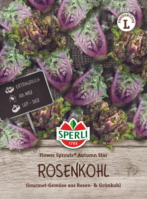 Produktbild von SPERLI Rosenkohlsamen Flower Sprouts Autumn Star F1 Brassica oleracea 20 Pflanzen
