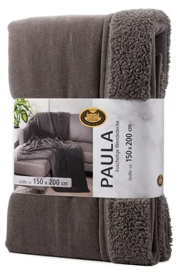 Produktbild von GÖZZE Decke PAULA anthrazit BH 150x200 cm grau Wohndecke Kuscheldecke