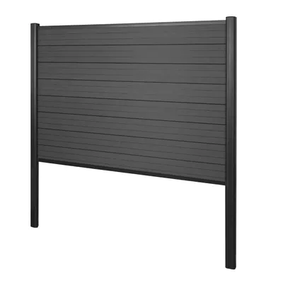 Immagine prodotto di Schermo privacy in WPC Sarthe, recinzione frangivento, palo in alluminio da inserire nel calcestruzzo ~ elemento di base, 190 cm antracite