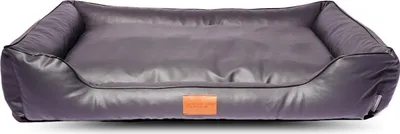 Produktbild von Hundebett Bobby Kunstleder Hundesofa Schlafplatz Hundekorb Hundesofa Hundekorb Dunkelgrau L (120x90x22 cm)
