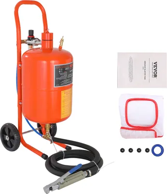 Produktbild von VEVOR Mobiles Sandstrahlgerät 18,92 L Sandstrahlanlage 243,84 cm ArbeitsschlauchSandstrahler 60–110 PSI Arbeitsdruck ideal zum Entfernen von Rost, Farbe, Flecken und das Polieren großer Flächen