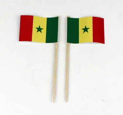 Produktbild von Party-Picker Flagge Senegal Papierfähnchen in Spitzenqualität 25 Stück Beutel