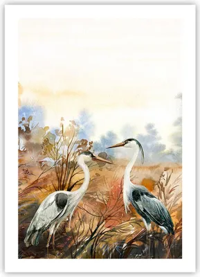 Produktbild von Poster - Poster ohne Rahmen - Kraniche Vögel Herbst - 50x70 cm - Wand Bild - Wanddeko - Wandbilder - Kunstposter - Wandposter - Bilder - Kunstdruck - Wanddekoration - Wandbild - P2XPA50x70-5077