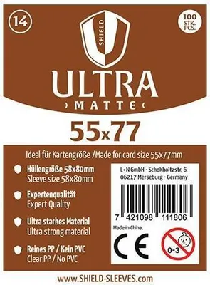 Produktbild von 1027373 - Ultra Matte - 100 Super Sleeves f. K.-Größe 55 x 77 mm