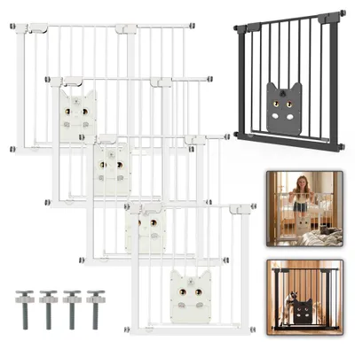 Produktbild von YARDIN Bohrfreies Spannmontage Wandmontage ohne Schrauben Haustiergitter Kindergitter Katzenklappe Türschutzgitter 75–85cm Weiß Basismodell