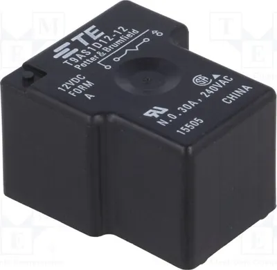 Produktbild von 1x Relais: elektromagnetisch 30A USpule : 12VDC   Serie: T9A 1-1393210-3 Elektroma
