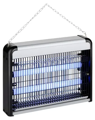 Obrázek produktu pro Elektrický hubič hmyzu LED, pro postavení nebo zavěšení, včetně řetězu, ochrana vysokonapěťovou sítí, dosah 20 m2