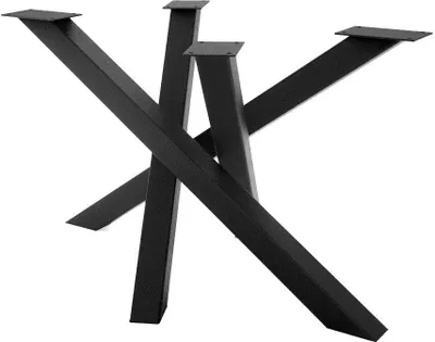 Produktbild von Tischgestell Kreuzgestell Tischbeine Tischkufen Tischrahmen Tischuntergestel 72 cm Schwarz