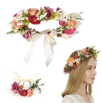 Productafbeelding van Bloemenkrans Haarband voor Bruidsaccessoires