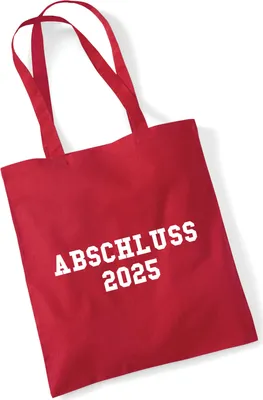 Produktbild von Huuraa Jutebeutel Abschluss 2025 Schulabschluss 10 Liter Classic Red Baumwolle Tasche Geschenkidee