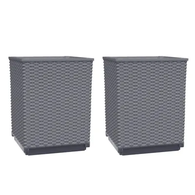 Produktbild von vidaXL Pflanzkübel 2 Stk. Blaugrau 30x30x37 cm Polypropylen