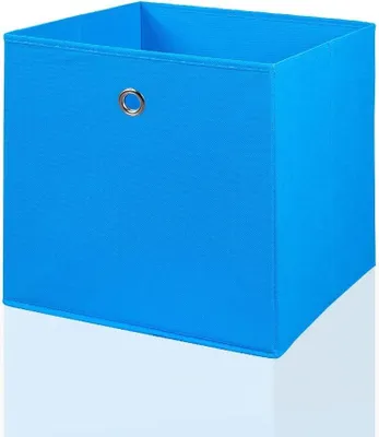 Produktbild von 6er Set Faltbox in der Farbe Blau 34 x 34 cm Faltkiste Regalkorb Regalbox Kinderbox Einschubkorb Aufbewahrungsbox Stoffbox