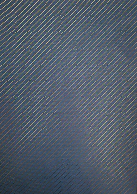 Produktbild von Geschenkpapier Streifen Muster 70cm x 2m Rolle dunkelblau / gold