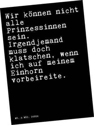 Produktbild von Mr. & Mrs. Panda Postkarte Wir können nicht alle... - Schwarz - Geschenk, Realität, Prinzessin, Sprüche, Einhörner, witzig, Ansichtskarten, Fotokarte, Ansichtskarte