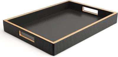 Productafbeelding van Lederen desktop storage organizer dienblad - Cosmetica - Telefoon - Portemonnee - Bestek