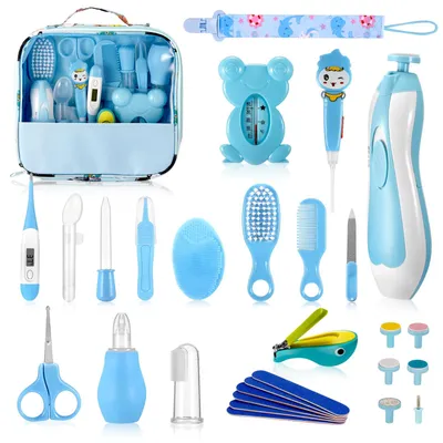 Imagen del producto de Kit de cuidado para bebés, de 28 piezas, para el cuidado de uñas y nariz, cepillo para el cabello, peine, ideal para el cuidado del bebé