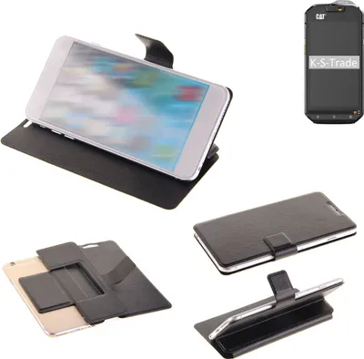 Produktbild von K-S-Trade Schutzhülle kompatibel mit Cat S60 Schutzhülle Flip Cover Klapphülle Wallet Case Slim Handyhülle bookstyle schwarz