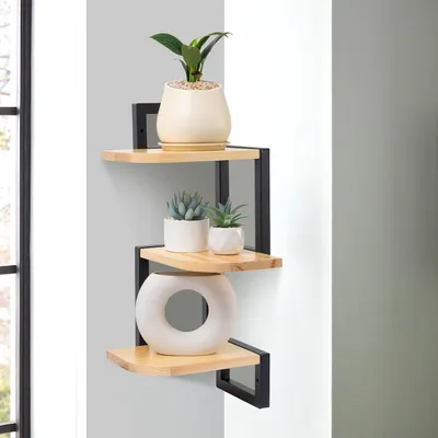 Produktbild von Eckwandregale 3 Stücke, Holz Wandaufbewahrung, für Kinderzimmer