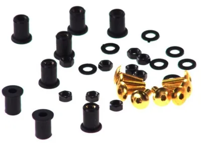 Image de Kit vis alu écrous M5x16 or - 8 pièces