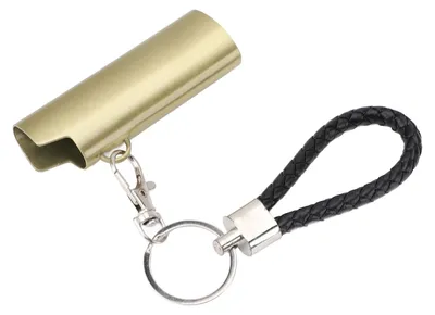 Immagine prodotto di Porta-accendino, portachiavi con clip a molla, custodia portatile in lega di alluminio per uso esterno, bronzo