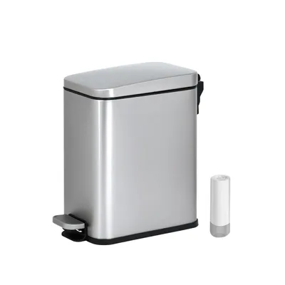 Produktbild von Vidacharmy 5L Trash Can with Pedal and Soft-Close Lid, Stainless Steel Anti-Fingerprint Kitchen Waste Bin, Includes 20 Trash Bags