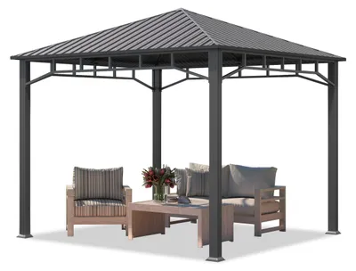 Produktbild von Gartenpavillon 3x3 m Stahldach Hardtop, ohne Seitenteile, Pfosten 9x9 cm