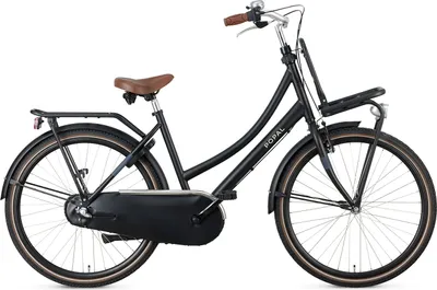 A black Popal bicycle is shown against a white background.
