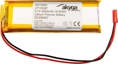Image de Li-Po Akku LP123497 Akyga AKY0829 3.7V / 4500mAh PCM JST 2-Pin Stecker 150mm