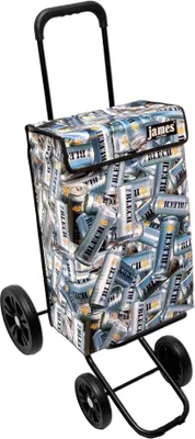 Produktbild von James Einkaufstrolley - 16ERBLECH - stabiler Einkaufswagen mit individuellem Design - einfarbig: grau in Ausführung: Quattro-4Raeder