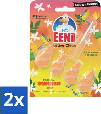 Produktbild von WC-Ente - Active Clean Tropical Summer - Toilettenstein - Sommerfrische - 38 gr - Vorteilspack - 2 Stücke