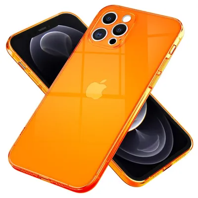 Zdjęcie produktu dla Etui na telefon komórkowy NALIA Clear Neon do iPhone 13 Pro Max, przezroczyste, kolorowe, świecące, nieżółknące, cienkie, wytrzymałe etui ochronne Etui pomarańczowe