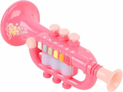 Produktbild von Blaues Trompetenspielzeug für Kinder aus Kunststoff zum Lernen und Früherziehung mit musikalischem Blasinstrument für Jungen und Mädchen ab 3 Jahren
